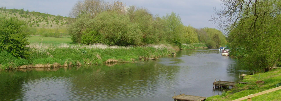 The River Avon winding between green banks and willows